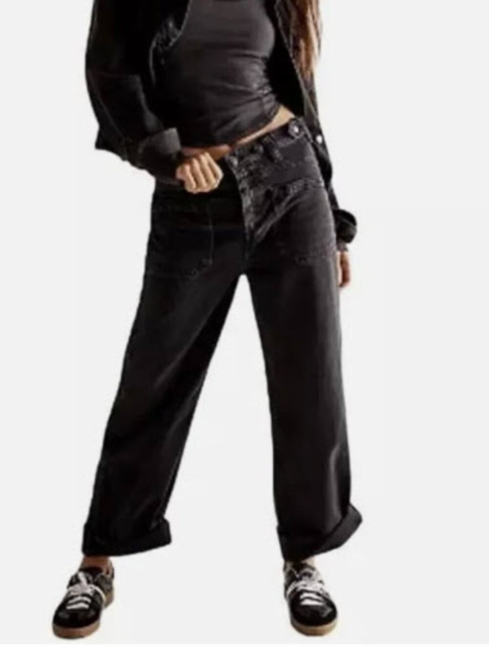 We The Free The Way Home Jean Black Straight Leg Jeans Waist 28 NWOT